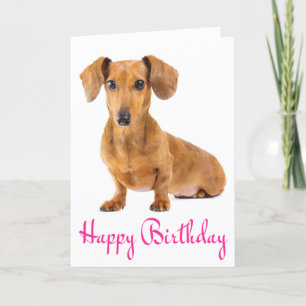 Happy Birthday Dackel Puppy Dog Card Karte