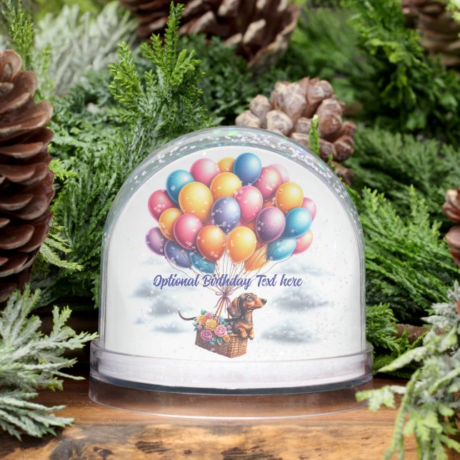 Happy Birthday Dackel Snow Globe Schneekugeln (Winter)