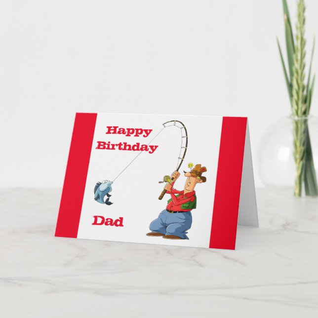 HAPPY BIRTHDAY *DAD* FAVORITE FISHERMAN Card Karte (Vorderseite)