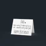 Happy Birthday Dad Funny Dog Humor - Dog Dad Card Karte<br><div class="desc">Funny Happy Birthday for the Dog Dad ! Personalize from the Dog . " Dad - There's nobody I'd rather have by my side , awkwardly waiting while I poop ! - Happy Birthday " Inside - Happy Birthday Dad can be personalized with your own text , and personalize Love...</div>