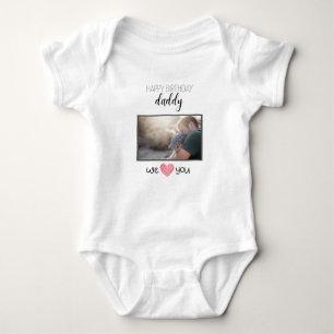 HAPPY BIRTHDAY DADDY BABY BODYSUIT CUSTOM TEXT BABY STRAMPLER