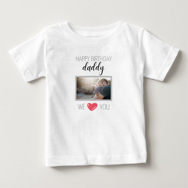 HAPPY BIRTHDAY DADDY BABY T - SHIRT PERSONALISIERT (Vorderseite)