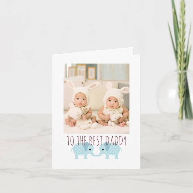 Happy Birthday Daddy Foto von Twins Karte (Vorderseite)