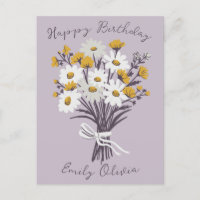 Happy Birthday Daisy Bouquet Retro INDIVIDUELLE NA