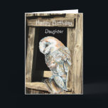 Happy Birthday Daughter Aquarell Barn Owl Feiertagskarte<br><div class="desc">Alles Gute zum Geburtstag der Tochter,  die jedes Jahr nachdenklich,  freundlich und liebenswert ist. Wasserfarbenauge</div>
