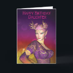 Happy Birthday Daughter Elf Card Karte<br><div class="desc">This beautiful card is richly illustrated and includes a blessing inside. Perfect for any daughter.</div>