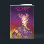 Happy Birthday Daughter Elf Card Karte<br><div class="desc">This beautiful card is richly illustrated and includes a blessing inside. Perfect for any daughter.</div>