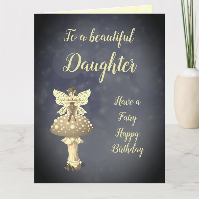 Happy Birthday Daughter Fairy Design Karte (Vorderseite)