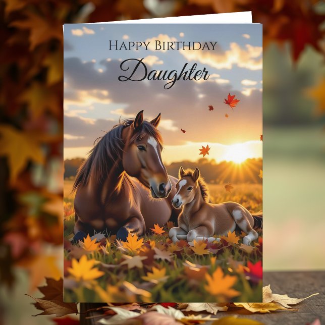 Happy Birthday Daughter | Horse Themed Karte (Von Creator hochgeladen)