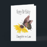 Happy Birthday Daughter-in-Law Butterfly Garden Karte<br><div class="desc">Herzlichen Glückwunsch zum Geburtstag Schwiegertochter Du bist der Schmetterling in meinem Garten mit Aquarellschmetterling und gelber Blume</div>