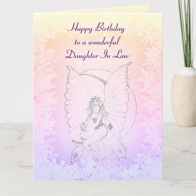 Happy Birthday Daughter in Law Fairy Design Karte (Vorderseite)