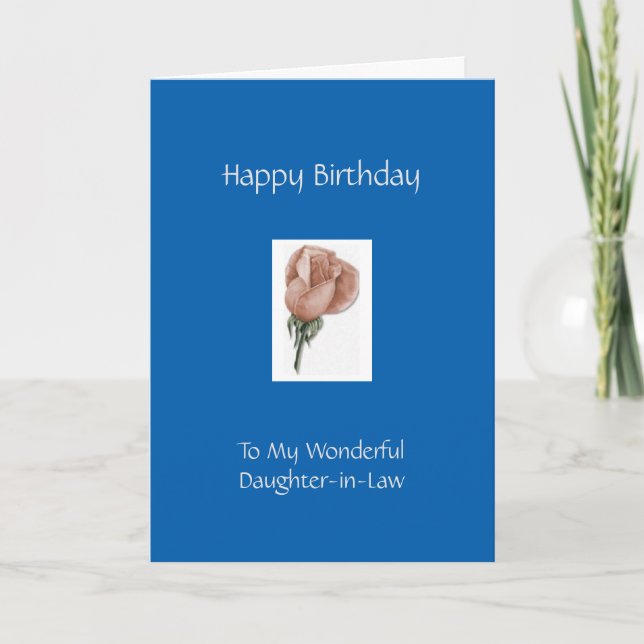 Happy Birthday Daughter-in-Law - Rose Karte (Vorderseite)