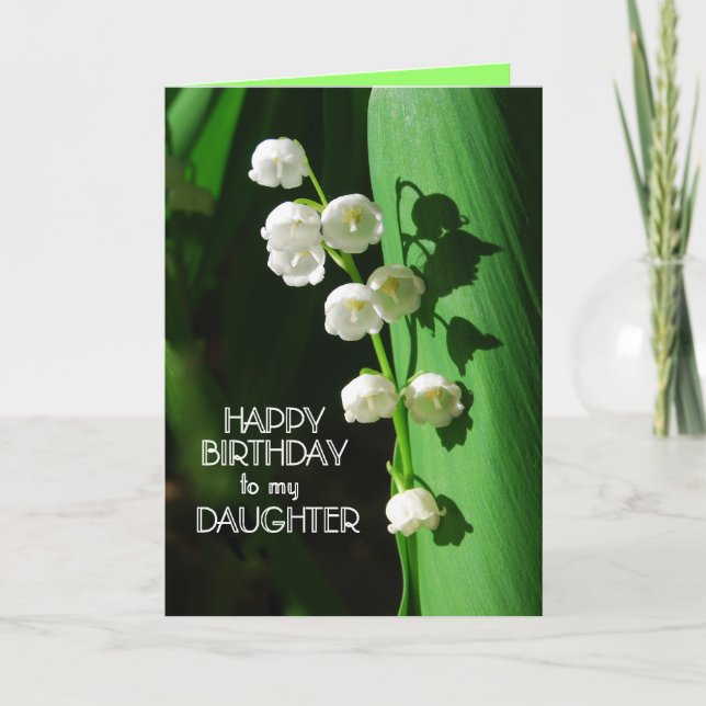 Happy Birthday Daughter Lily of the Valley Karte (Vorderseite)
