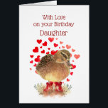 Happy Birthday Daughter Niedlich Duck Red Boots<br><div class="desc">Alles Gute zum Geburtstag einer Tochter, die so einzigartig, skurril und süß wie eine Ducky in roten Gummistiefeln ist. Fun Wasserfarbenente für diese besondere Tochter</div>