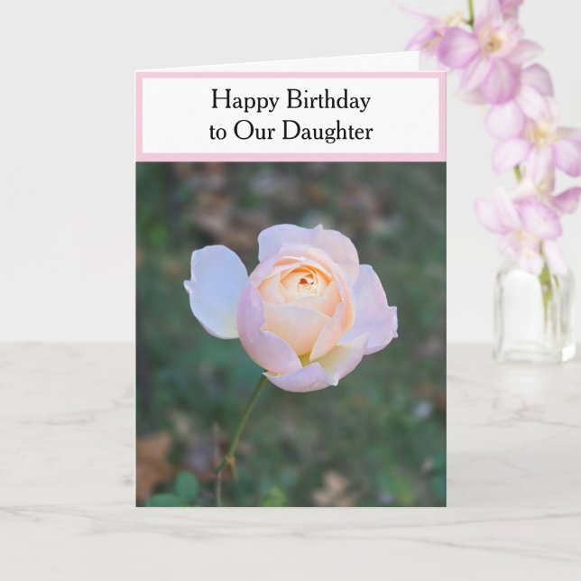 Happy Birthday Daughter Pastel Pink Roses Karte (Orchidee)