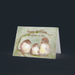 Happy Birthday Daughter-Schwager-Vogelfamilie Karte<br><div class="desc">Die Familie der Wasserfarbenfrohen Sparrow Bird wünscht Ihrer Schwiegertochter einen schönen Muttertag</div>