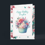 Happy Birthday Daughter | Shabby Chic Floral Karte<br><div class="desc">Hübsches florales Shabby Chic Vintages Geschenk mit hübschem Bogen und Blume auf der personalisierten Geburtstagskarte für Ihre Tochter.</div>