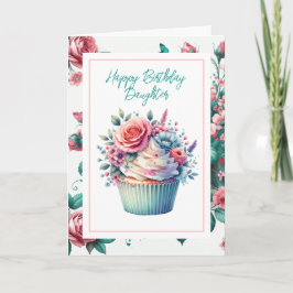 Happy Birthday Daughter | Shabby Chic Floral Karte
