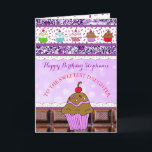 Happy Birthday Daughter, Wishing you a Magical Karte<br><div class="desc">Personalized Happy Birthday Daughter,  Wishing you a Magical Birthday. A cute whimsical purple chocolate cupcake with pink and purple  candy sprinkles.</div>