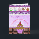 Happy Birthday Daughter, Wishing you a Magical Karte<br><div class="desc">Personalized Happy Birthday Daughter,  Wishing you a Magical Birthday. A cute whimsical purple chocolate cupcake with pink and purple  candy sprinkles.</div>