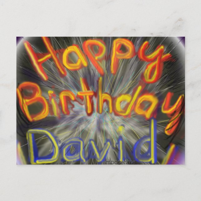 Happy Birthday David 2014 Postkarte (Vorderseite)