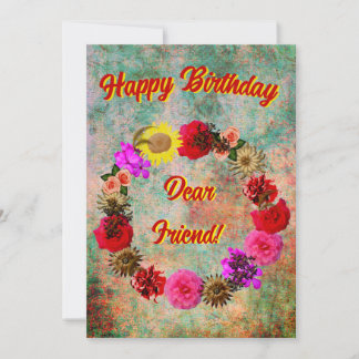 Happy Birthday Dear Friend Birthday Card Einladung