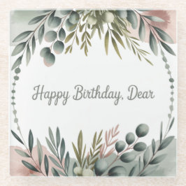 Happy Birthday Dear Glass Untersetzer