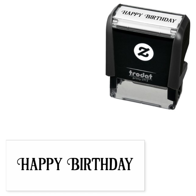 Happy Birthday Decorative Schriftart Template Permastempel (Beispiel)