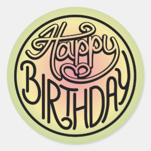 Happy Birthday Design Runder Aufkleber