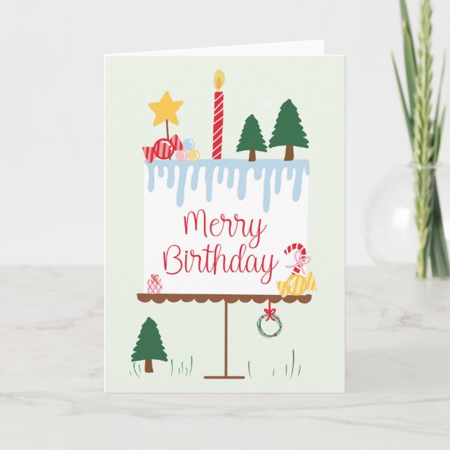 Happy Birthday Dezember Merry Birthday Funny Karte (Vorderseite)