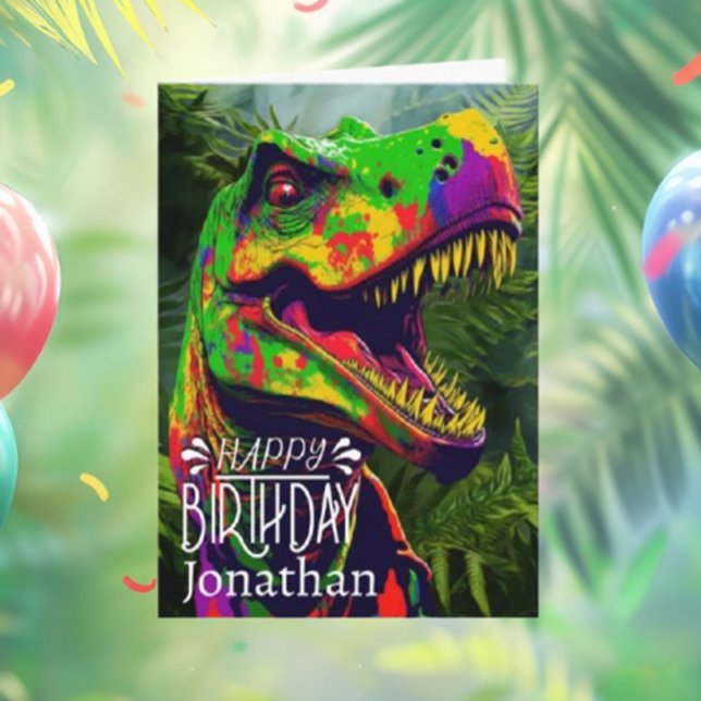 Happy Birthday Dinosaur Jungle Roar Card Karte (Happy Birthday Dinosaur Jungle Roar Card for Fun Celebrations!

—)