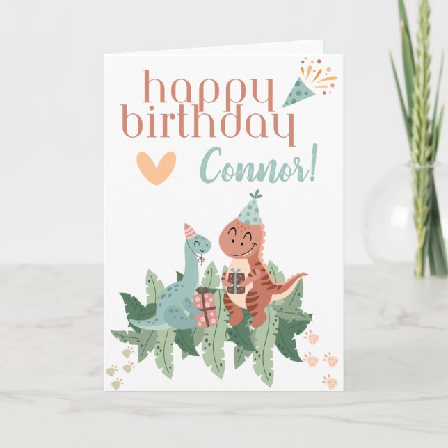 Happy Birthday | Dinosaurierkarte Karte (Vorderseite)