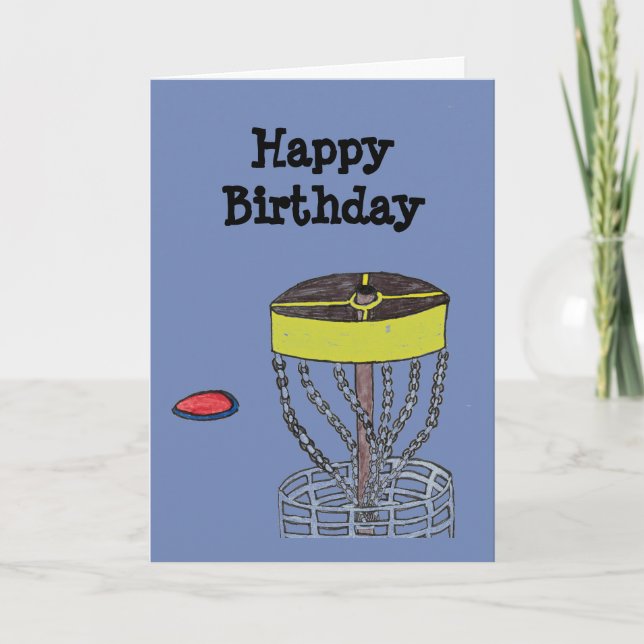 Happy Birthday disc golf greeting card Karte (Vorderseite)