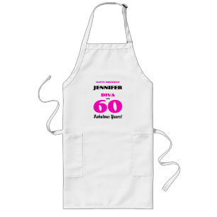 Happy Birthday Diva 60 Fabulous Years Hot Pink Lange Schürze