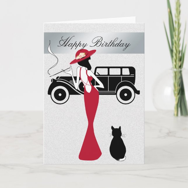 Happy Birthday Diva Card Elegante Frau Karte (Vorderseite)