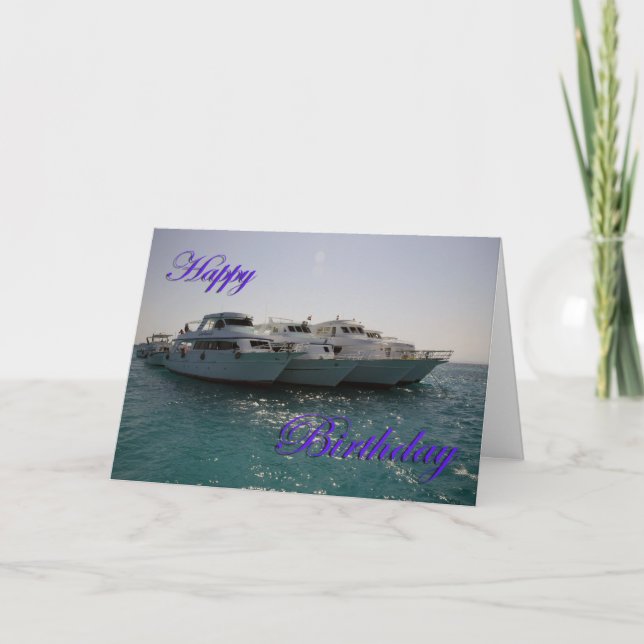 Happy Birthday Dive Boats Karte (Vorderseite)