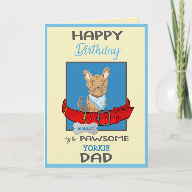 Happy Birthday Dog Daddy Personalisiert Niedlich Y Karte (Vorderseite)