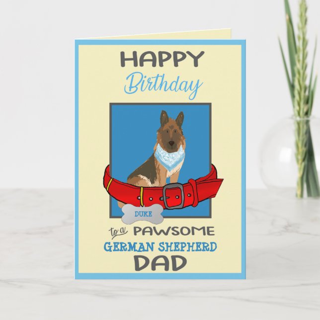 Happy Birthday Dog Daddy von German Shepherd Dog Karte (Vorderseite)