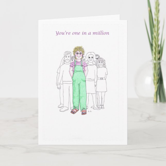 Happy Birthday-Du bist eins von einer Million Karte (Vorderseite)