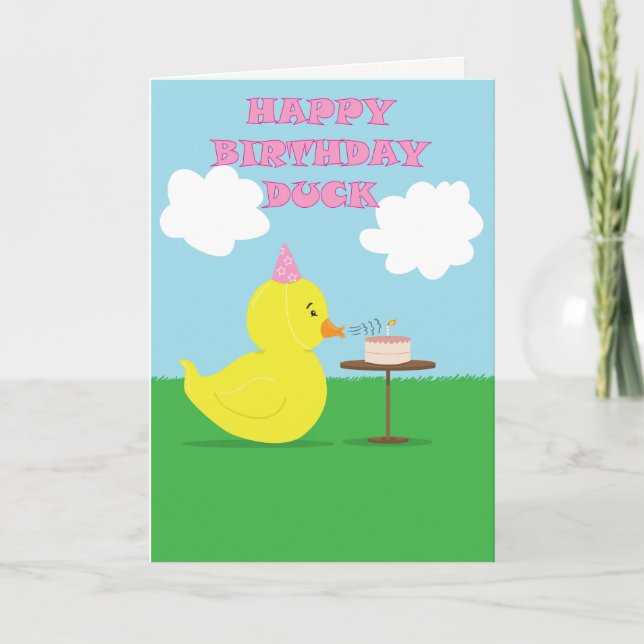 Happy Birthday Duck Karte (Vorderseite)