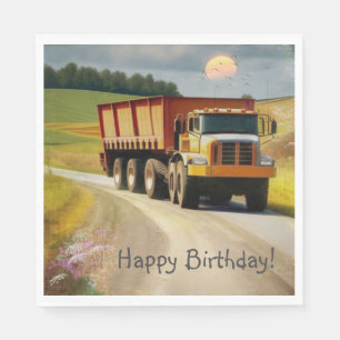 Happy Birthday Dump Truck Serviette