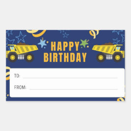 Happy Birthday Dump Truck Sticker