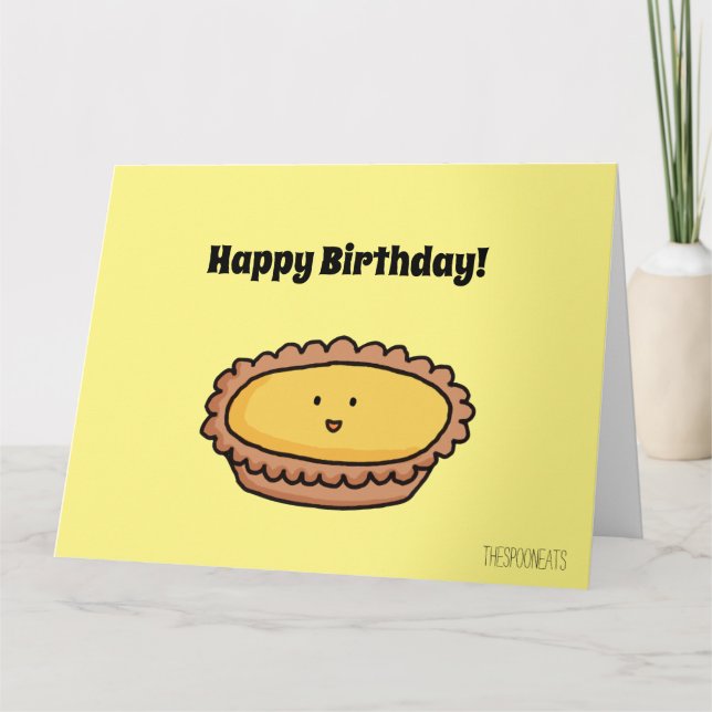 Happy Birthday Egg Tart Card Dankeskarte (Vorderseite)