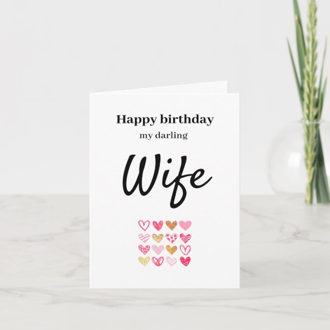 Happy Birthday Ehefrau Card Dankeskarte (Vorderseite)