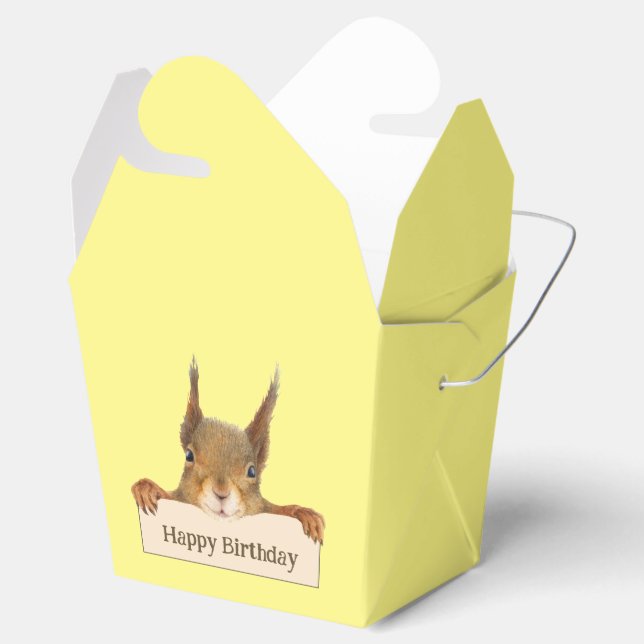 Happy Birthday Eichhörnchen mit benutzerdefinierte Geschenkschachtel (Geöffnet)