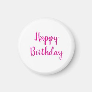 Happy Birthday Einfach Minimalistisch Elegante Ros Magnet