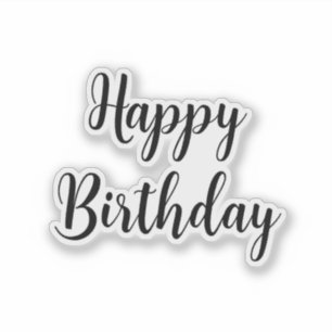 Happy Birthday Einfache Minimalistische Moderne Cu Aufkleber
