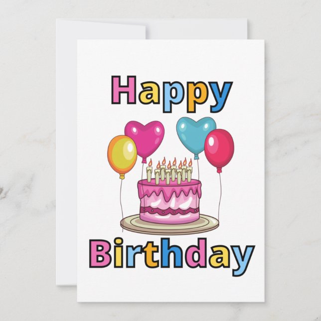 Happy Birthday Einladung (Vorderseite)