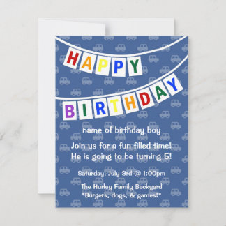 Happy Birthday (Einladung des Jungen) Einladung