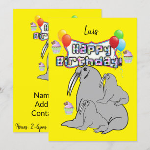 Happy Birthday Einladung Siegel Balloons